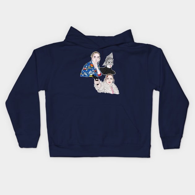 Villanelle Kids Hoodie by attackofthegiantants